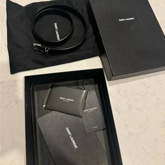 Ysl saint Laurent belt black with silver logo size 70 Black Logo belt Saint Laurent - Vitkac Slovakia main image 3